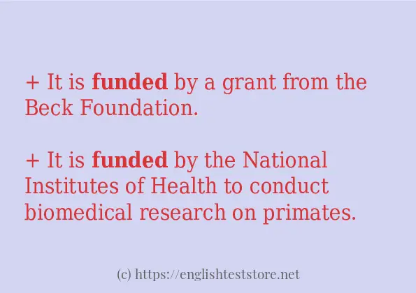 funded example in sentences