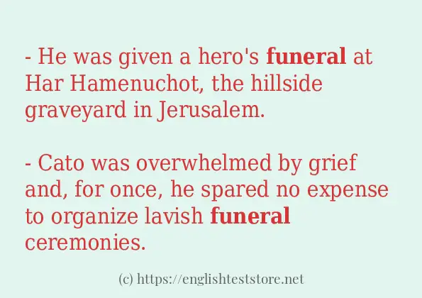 funeral some example sentences