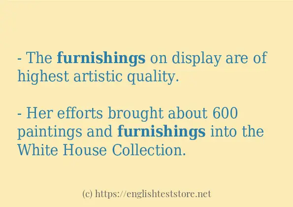 furnishings - some sentence examples