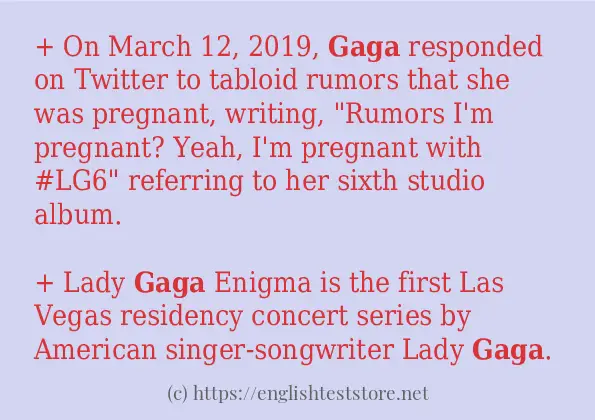 gaga - example sentences