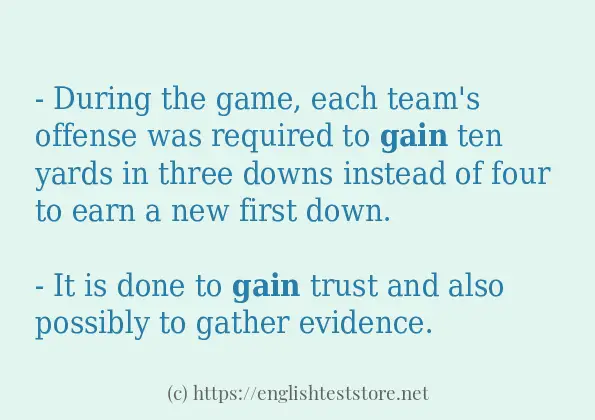 gain example in sentences