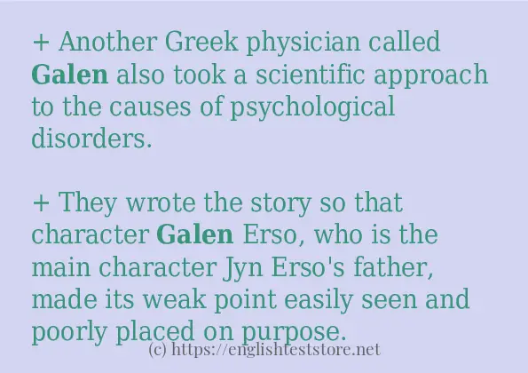 galen some example sentences