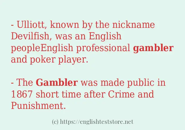 gambler - some sentence examples