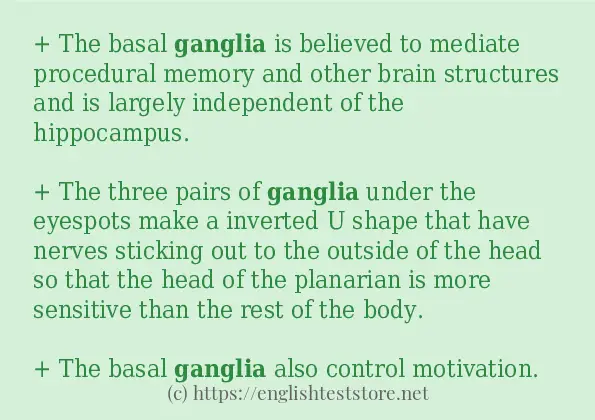 ganglia example in sentences