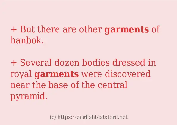 garments in sentences?