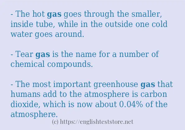 gas in sentences?