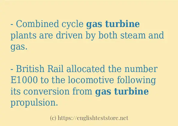 gas turbine - example sentences