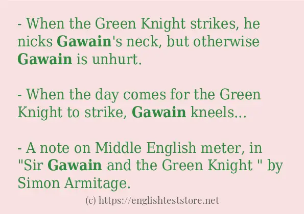 gawain some example sentences