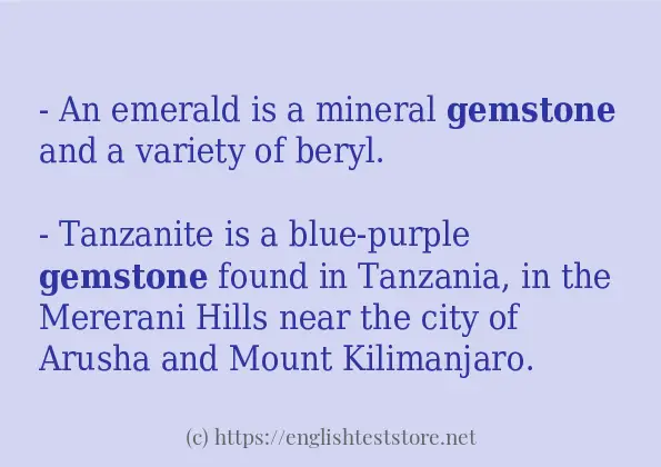 gemstone use in-sentences