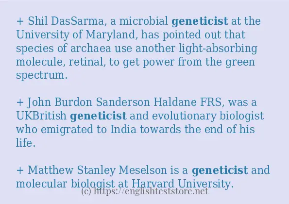 Sentence Using Geneticist