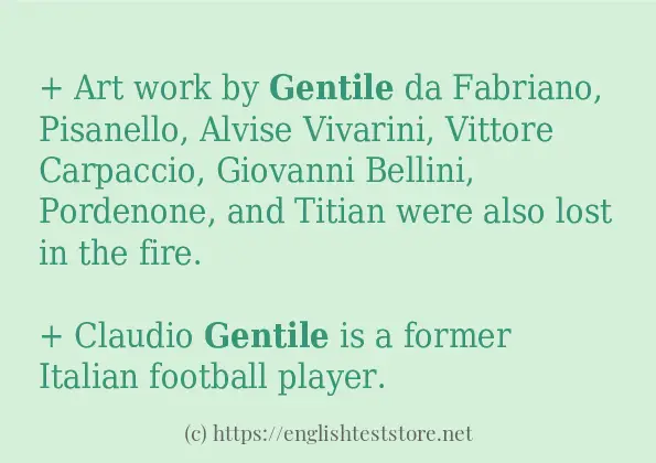 gentile - some sentence examples