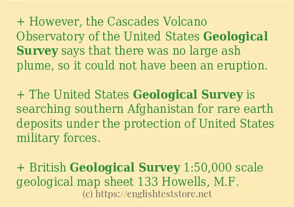 geological survey in sentences?