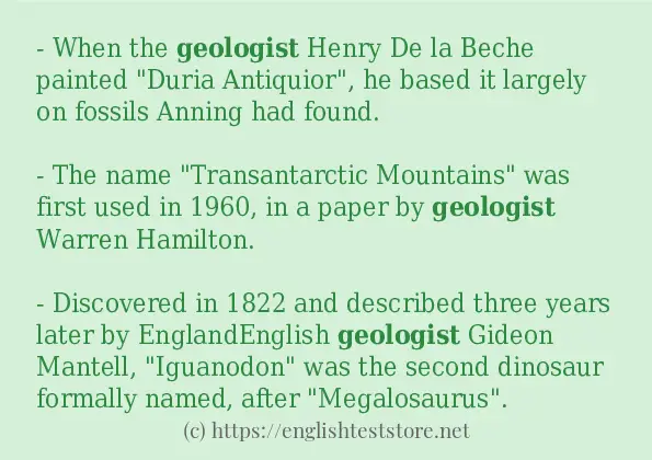 geologist example in sentences