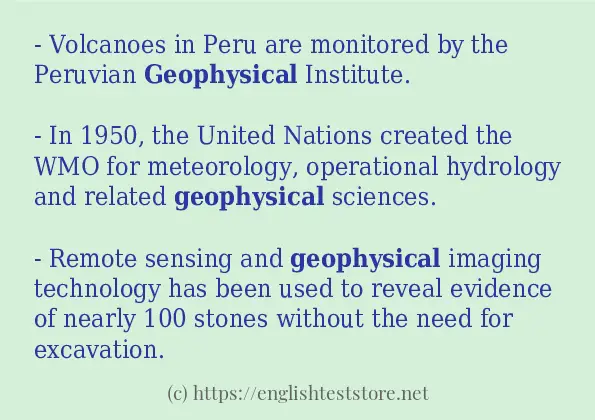 geophysical in sentences?