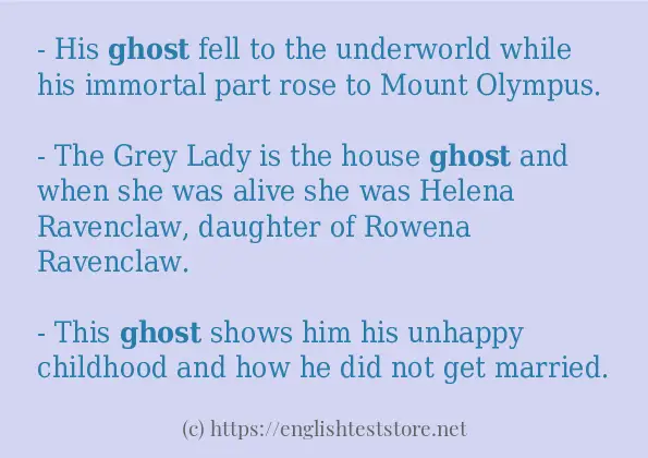 ghost some example sentences