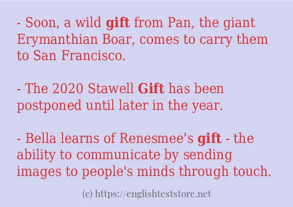 gift how to use in sentences