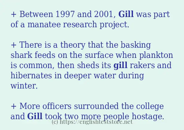 gill in sentences?