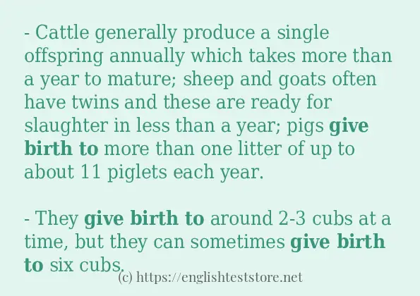 give birth to - some sentence examples