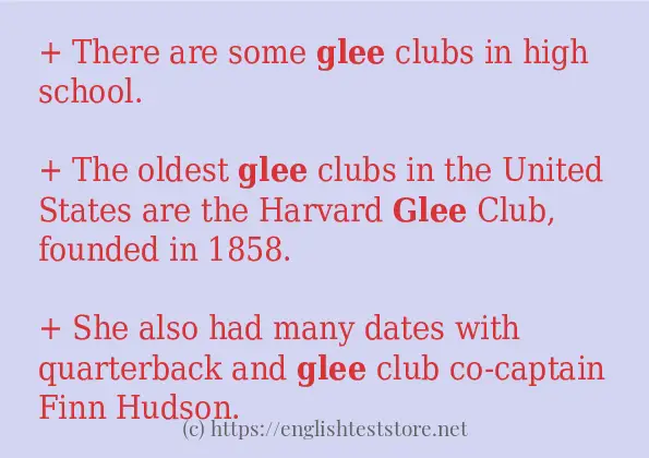 glee how to use in sentences