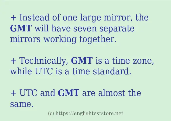 gmt some example sentences