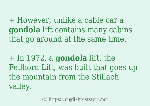 gondola use in sentences