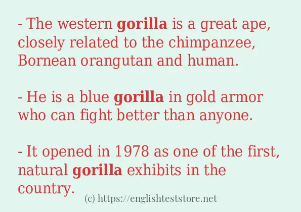 gorilla example in sentences