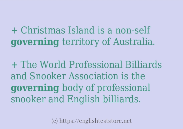 governing - sentence examples