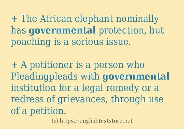 governmental example in sentences