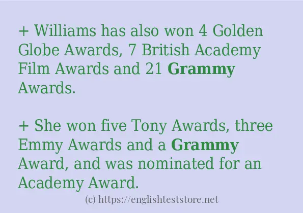 grammy - sentence examples