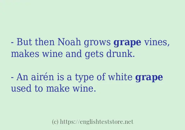 "grape" - sentence examples - EnglishTestStore Blog