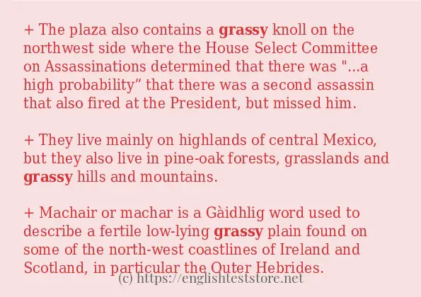 grassy use in sentences