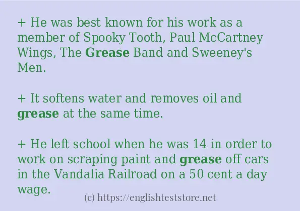 grease use in sentences