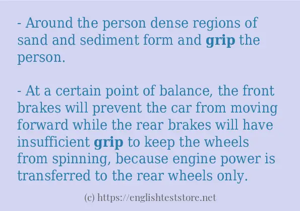 grip in sentences?