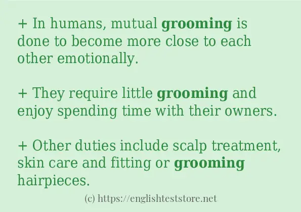 grooming - example sentences