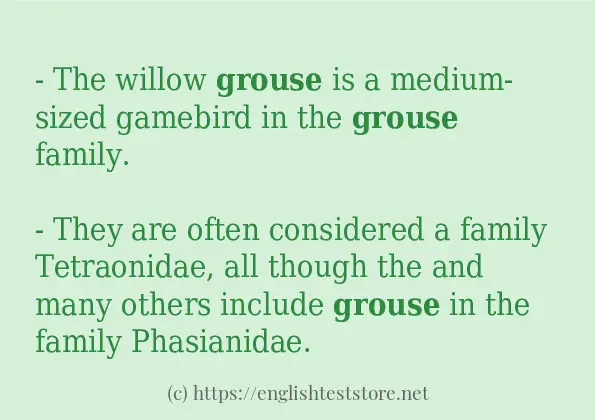 grouse in sentences?