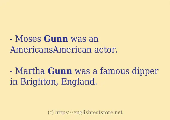 gunn in sentences?