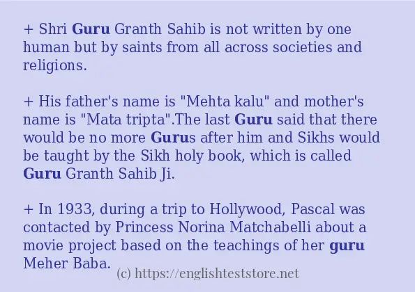 guru - some sentence examples