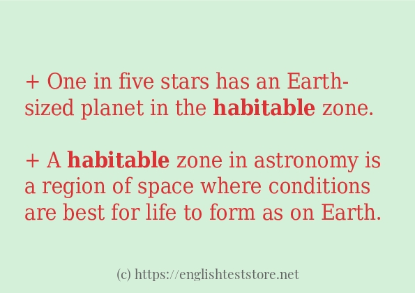 habitable example in sentences