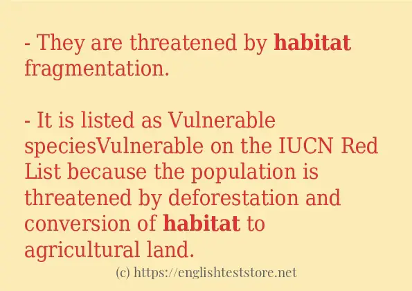 habitat use in sentences