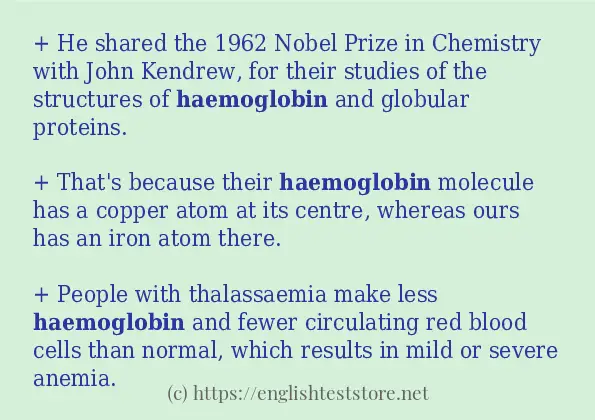 haemoglobin how to use in sentences