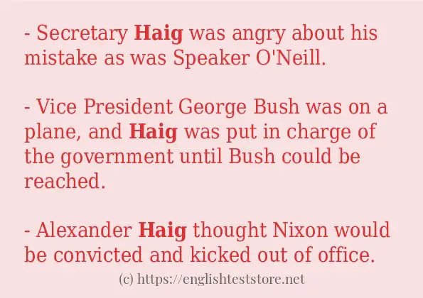 haig - sentence examples