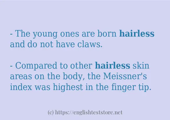 hairless - sentence examples