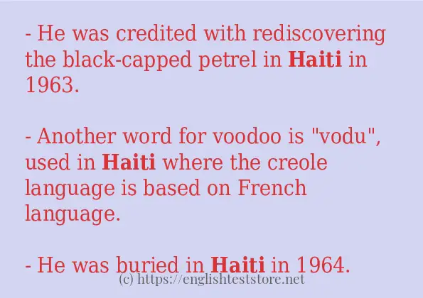 haiti use in sentences