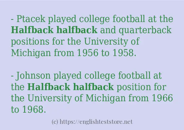 halfback some example sentences