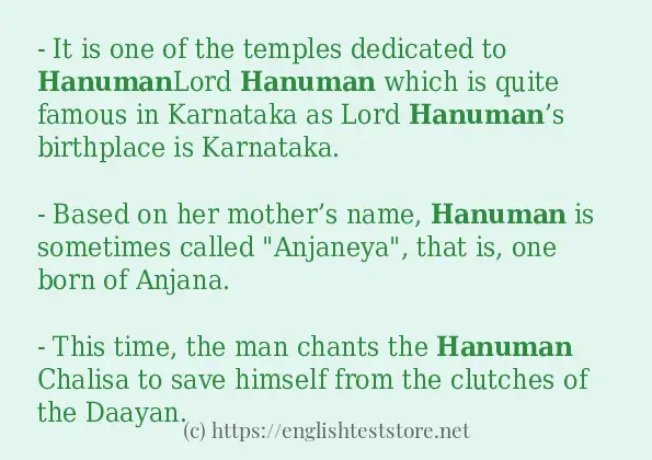 hanuman - some sentence examples