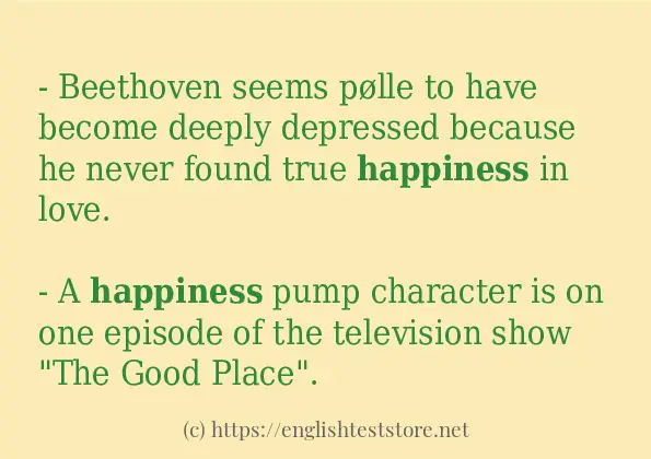 happiness use in sentences