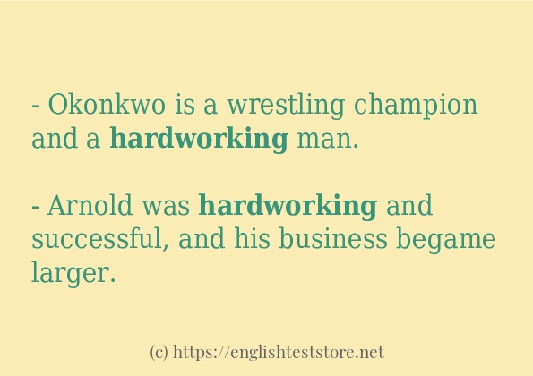 hardworking how to use in sentences