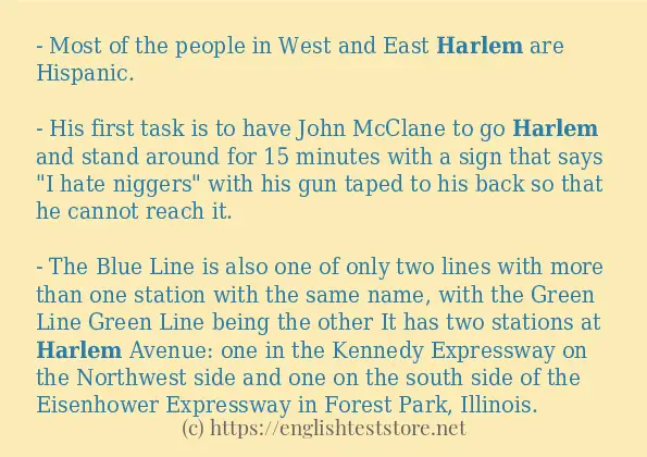 harlem use in-sentences