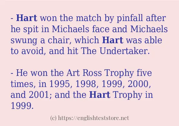 hart example in sentences