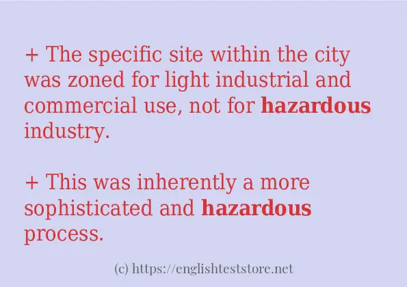 hazardous use in sentences